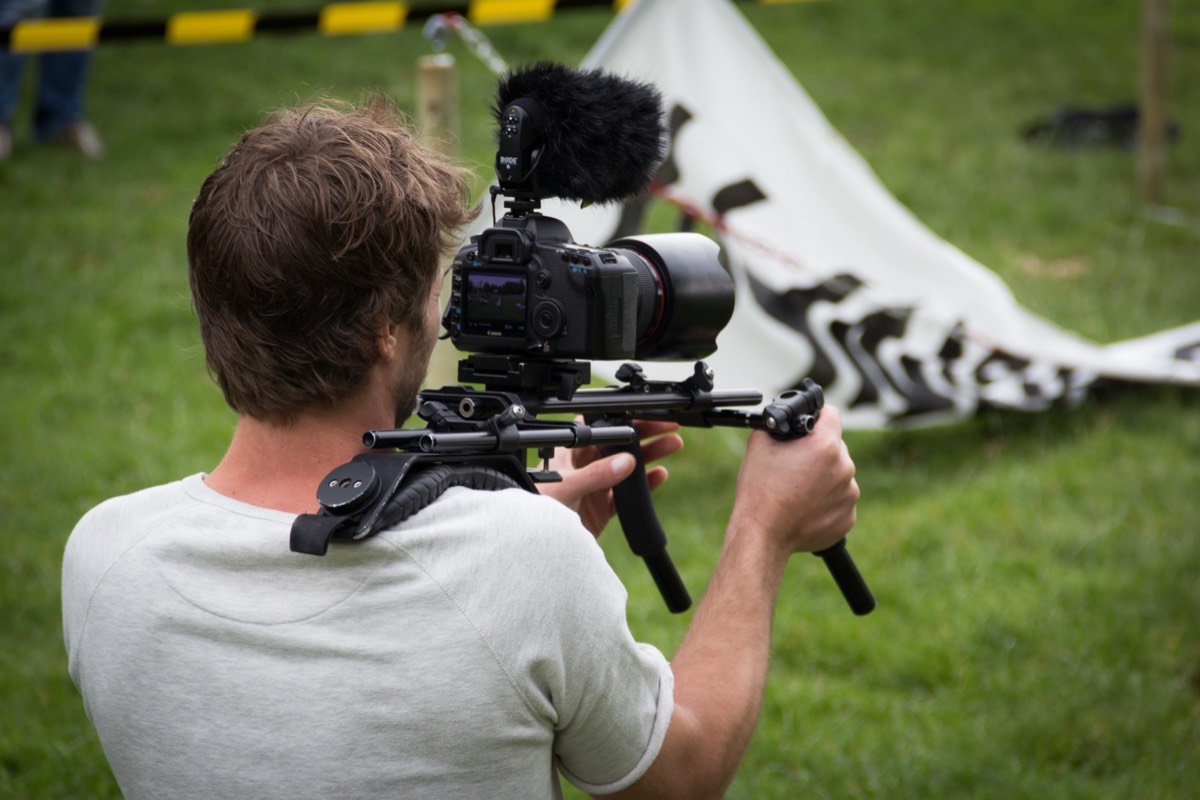 Filming on Set